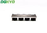 180 Degree 1X4 RJ45 Ethernet Connector With LED