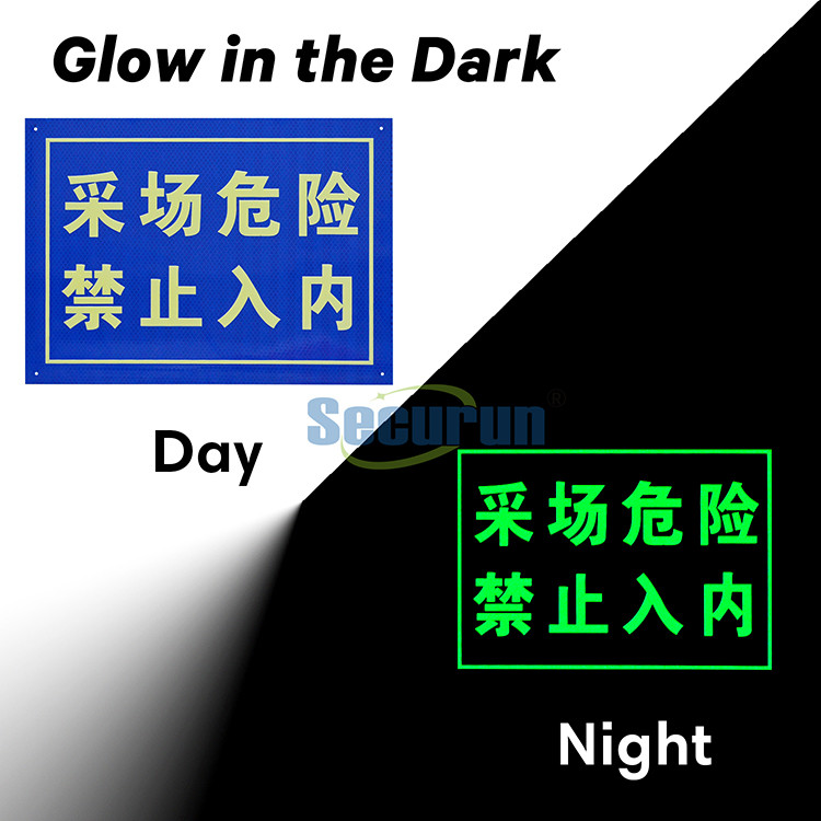 60x40 3mm PVC Aluminum Panel Sign Hazard Warning Symbols For Mine