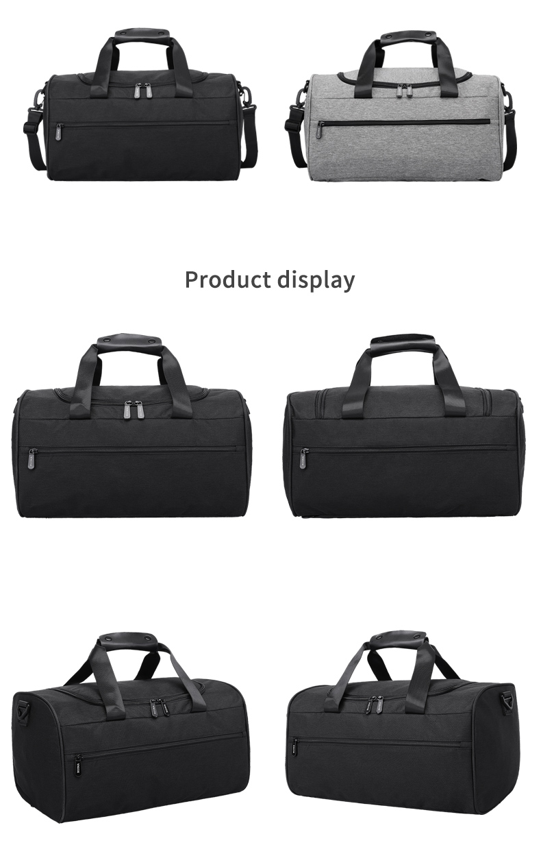 Water Retardant Leather Nylon Workout Duffle Bags Unisex 43cm Length