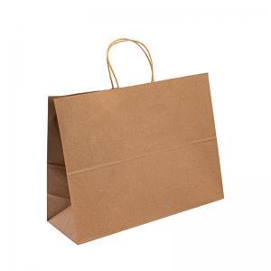 Wholesale Brown Craft Kraft Recycled Paper Carrier Bags With Logo Printing from china suppliers
