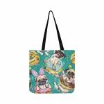 Reusable Foldable Shopping Tote Bag , Custom Printed Canvas Tote Bags