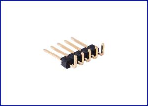 Wholesale Pitch2.54 mm 1*5P 90° header connector Black Brass material from china suppliers