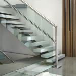 Sophisticated Stainless Steel Handrails with 1050mm Height for Glass Staircases