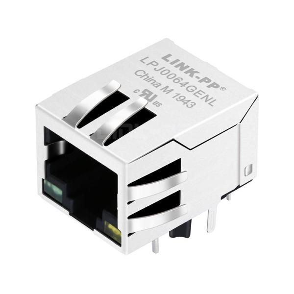 WE MIC24013-0102 Compatible LINK-PP LPJ0064GENL 10/100 Base-T Tab Down Green