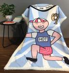 Children Cartoon Printed Plush Flannel Blanket , Warm Sherpa Kids Throw Blanket