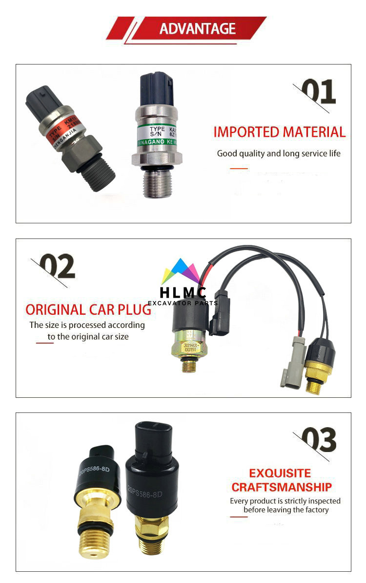 Excavator Electric Parts DH220-5 DH220-7 High Pressure Sensor 8Z11800-500K KA31 9503670-500