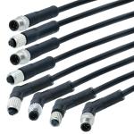 M12 3 - 17pin Waterproof Outdoor Connectors Flexible Customizable Overmolded
