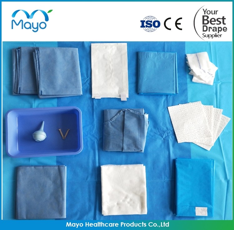 Obstetric Cesarean Section Drape SMS C Section Curtain Blue