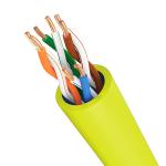Yellow PVC UTP CAT6A Cable 500MHz 10Gbps Oxygen Free Copper 1000FT