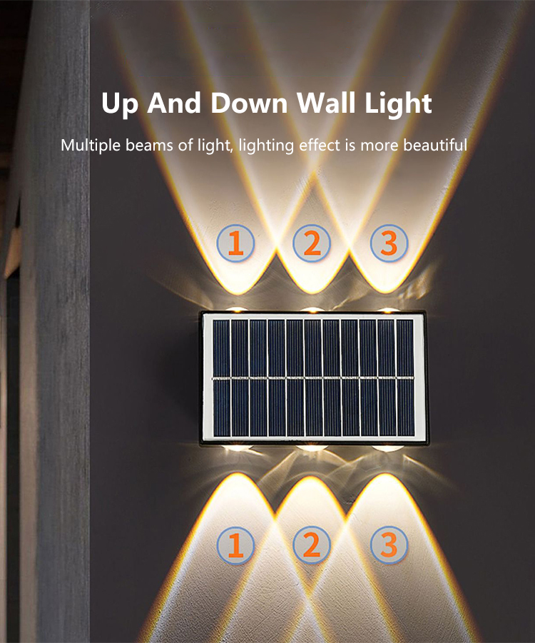 Modern Solar Wall Light for Waterproof Garden Decoration Home Night Light LED Outdoor