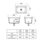 Commercial Furniture Lab PP Sink 440 X 340 X 346 Mm Size Long Life Span