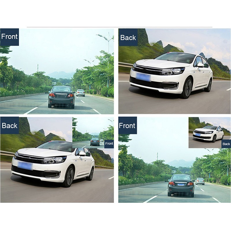 Front Rear Car Dual Camera Dash Cam Recorder 4 Inch Front 1080P Back 720P