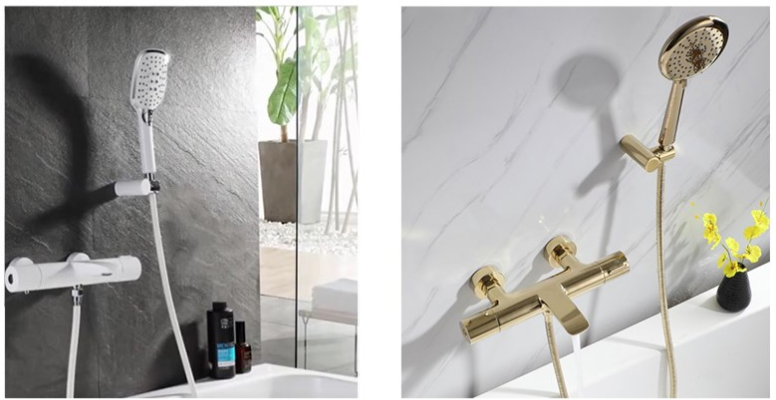 Polished Bathtub Thermostatic Intelligent Electricity Shower Temperature Controlled