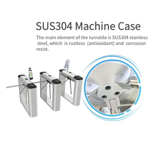 Outdoor Waterproof RFID Card Access Control Tripod Turnstile with QR Code for Stadiums and Amusement Parks
