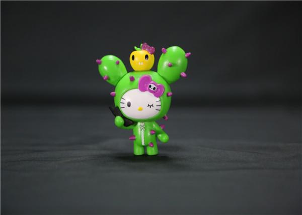 Quality Cute Custom Plastic Toys , Hello Kitty Cake Topper Figurine White / Green / Red Color for sale
