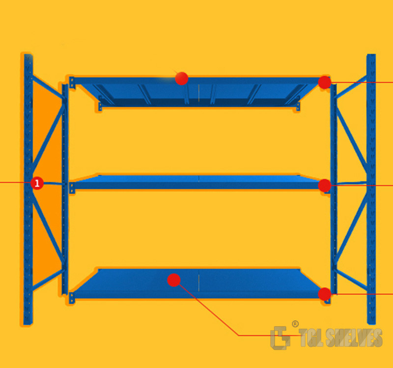 Easy assembly Warehouse Shelf Racks For Pallet Storage 1200×450×1800mm size