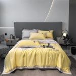 Luxury Washed Silk Embroidered Summer Quilt Set 4 Pcs 3 Pcs No Hair Loss Healthy