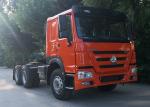 Red 6x4 41T Truck Tractor Head 420Hp Howo N7 Tractor Left Hand