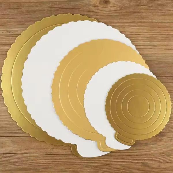 12 inch Custom Design Food Grade Round Cake Tray Gold Cake Board for Cake