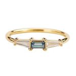 New Arrivals Three Stone CZ Rings White CZ And Tanzanite Real S925 Silver Fine