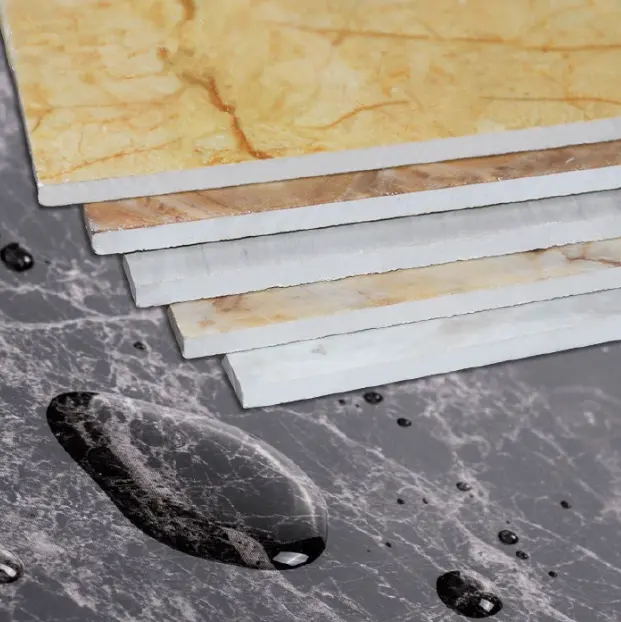 Multicoloured Marble Sheet for Flooring Shower Walls and Countertops Easy Cleaning