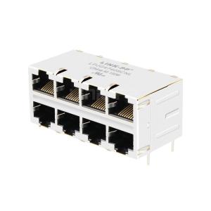 Wholesale 10/100 Base-T Tab Up Without LED 2X4 Port Stacked RJ45 Connector from china suppliers