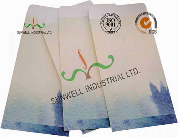Quality Lotus / Fish Pattern Custom Printed Envelopes Special Size Kraft Coated Paper for sale