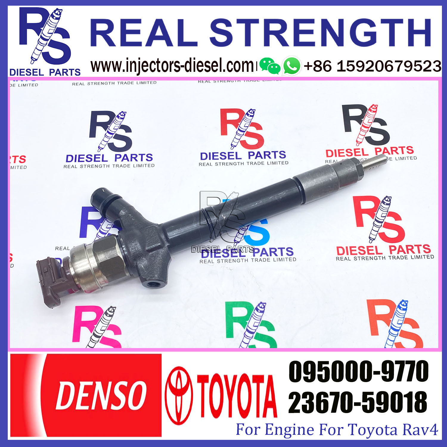 Common Rail Diesel Injector 095000-8060 095000-9770 23670-5104 for Toyota LandCruiser 1VD-FTV 70 Series
