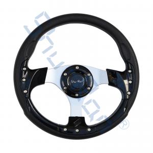China Golf Cart Racing Black Steering Wheel for Club Car, EZGO, and Yamaha on sale