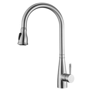 Wholesale High Arc Gooseneck Kitchen Tap Extendable Spray Head Sink Faucet from china suppliers