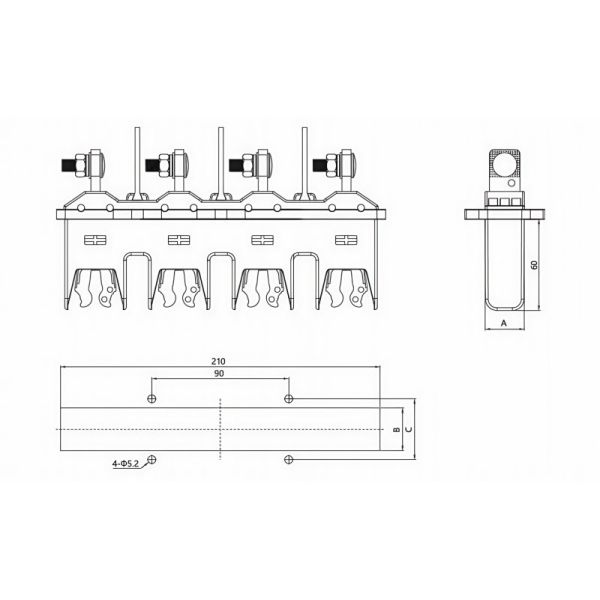 MOLDVOLT 4 Pole Primary Moving Plug In Connector Designed For Low Voltage Switchgear Main Circuits Ensuring Stable Electrical Connections