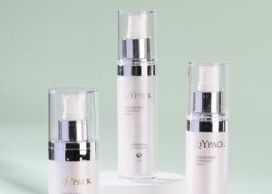 Wholesale Luxury Golden Empty Serum Bottles For Eyes Double Wall Lotion Bottle With Transparent Lid from china suppliers