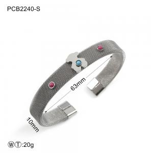 China Silver Plated Women's Stainless Steel Jewelry / Cuff Bangle Bracelet on sale
