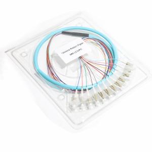 Wholesale Blue LC UPC 12 Core Ribbon Fiber Pigtails Grey Port 0.9mm Gigabit Ethernet Speeds 1.5m-3m from china suppliers