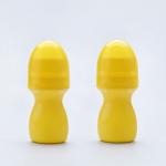 Yellow Color Perfume Oil Roll On Bottles 45ml Empty Plastic For Deodorant