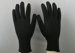 China Seamless Design Black Nitrile Gloves , Nitrile Palm Coated Gloves For Precision Assembly Work on sale
