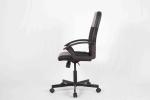 Black Leather Office Chair With Armrest Zipper , Wearable Swivel Computer Chair