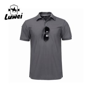Knitted Polyester Cotton Polo T Shirts Breathable Short Sleeve For Men