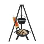 52x2cm Cooking Area Tripod Swivel Grill Outdoor Camping BBQ with Flame Safety