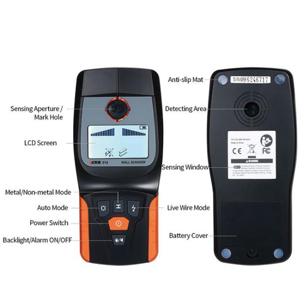 Anti Slip Multifunction Environment Meters Metal Detector Wall Scanner