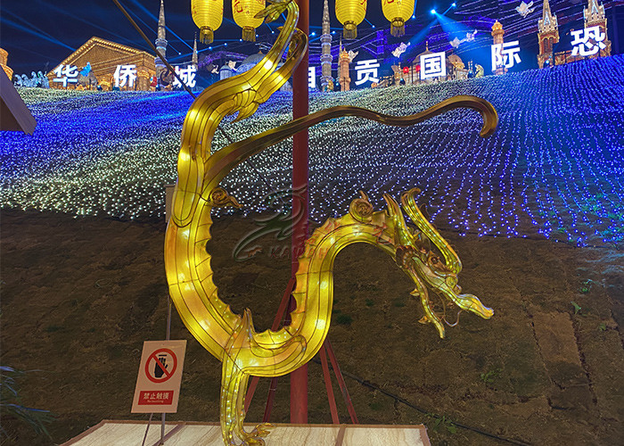 Blue Legendary Figures Handcrafted colorful Lanterns Decorate Amusement Theme Park