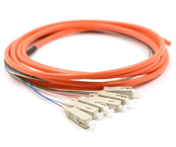 SM Single Mode Fiber Pigtail Connector , FC SC LC ST Fiber Optic Connectors 500m