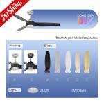 Modern 52 Inches Black ABS Blades High Air Volume Remote Ceiling Fan with LED