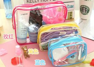 Wholesale Customized Clear Waterproof Toiletry Bag , Plastic Skincare PVC Transparent Bag from china suppliers