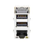 LPJU4101AONL 10/100 Base-T Green&Orange/Yellow LED Tab Up Dual USB RJ45