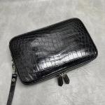Authentic Real Crocodile Belly Skin Zipper Closure Male Clutch Purse Genuine