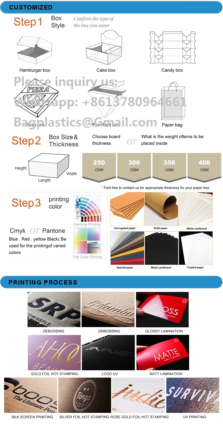 Food Storage Boxes, Custom Printed Fried Chicken Takeout Boxes With Handle Matte Black Disposable Cardboard Food Containers For Fast Food Packaging