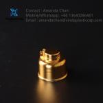 Shiny Or Matte Gold Silver Cosmetic Bottle Cap Plastic Screw Flip Top Cap For