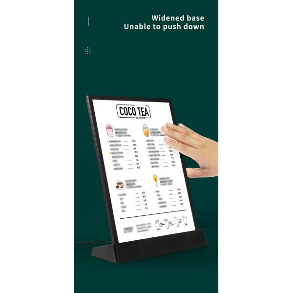A4 Size LED Menu Stand Countertop Acrylic Holder Display With 7 Colors