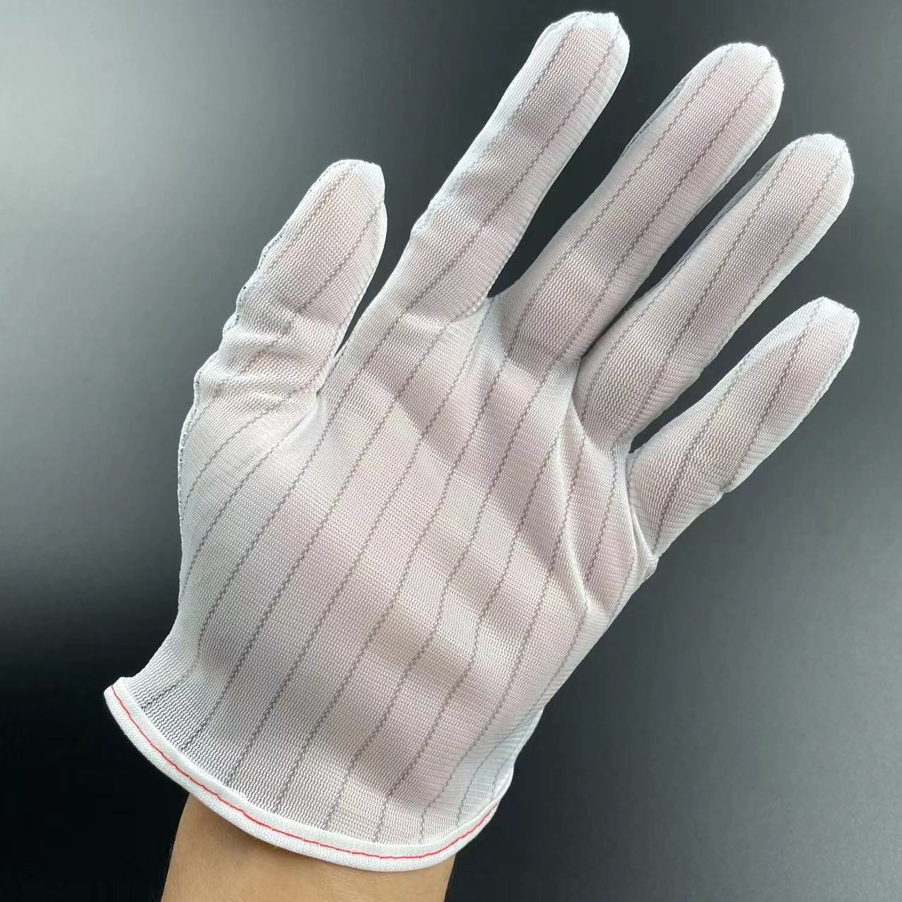 Anti Slip Adhesive Gloves with White Edges and Red Border Anti-static Gloves